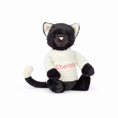 Jellycat Bashful Black Kitten with Cream Jumper | HF5983704